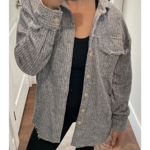 Bohme Boho Lightweight Frayed Casual Button Up Shacket Shirt Women’s Small - Picture 2 of 11